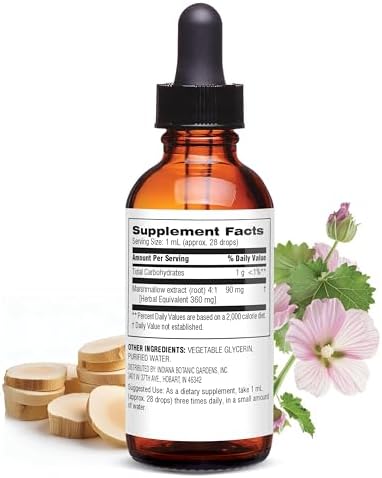 Botanic Choice Marshmallow Root Liquid Extract - Alcohol Free, Gluten Free, Traditional Throat and Respiratory Support 1 fl. oz.