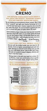Cremo Shaving Cream, Sandalwood, 6 Ounce (Pack of 12)