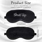 Geyoga 4 Pieces Funny Eye Mask for Sleep Soft Satin Eye Mask Blackout Blindfold with Adjustable Strap Silk Cover Out Lights for Women Men Travel, Nap, Meditation (Black with Black Words)