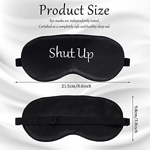 8 Pieces Funny Sleep Mask Silk Eye Mask with Adjustable Strap Soft Cute Blackout Blindfold Eye Cover for Women Men Full Night's Sleep, Travel, Nap, Meditation(Dark Colors)