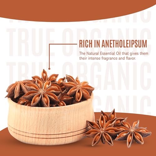 True Organic Premium Vietnam Star Anise-4oz |Certified USDA Organic |Premium Quality for Tea,Cooking & Baking
