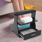 Pedicure Foot Rest, Manicure Foot Rest w/Wheels, Home Beauty Footrest Pedicure Foot Bath Stool, Portable Foot Bath Spa Cart Nail Foot Rest Stand Foot Massage Station Footrest Salon Supplies (Black1)
