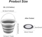 Collapsible Bucket 2.6 Gallon 10L Water Bucket for Cleaning Foldable Portable Plastic Mop Bucket with Handles Indoor Household Outdoor Car Wash Camping Fishing