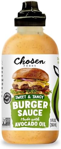 Chosen Foods Burger Sauce, for Hamburgers, Sandwiches, Nuggets, Wings, Fries, and More 9 floz