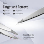DUROX Round Tip Tweezers for Women Facial Hair, Blunt Tip Tweezers for Chin Hair & Eyebrow Removal, Precision Rounded Tweezers for Hair Removal, Stainless Steel, Round Tweezers for Eyebrows