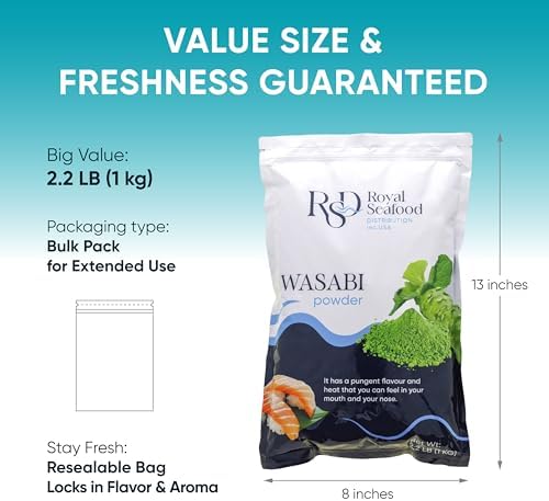 RSD – Premium Wasabi Powder 2.2 LB (1kg) – Real Japanese Horseradish Root – Intense Heat for Sushi & Japanese Cooking – Gluten-Free, Kosher