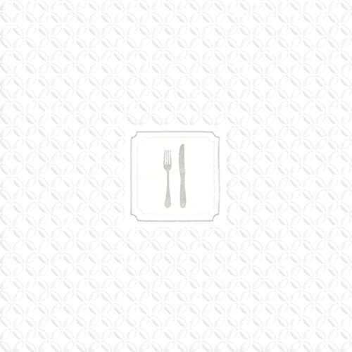 IHR 16 Luxury Paper Luncheon Napkins- Giorno Festivo Cutlery (Silver)