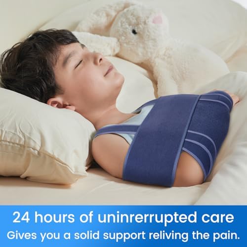 Velpeau Arm Sling for Sleep, Shoulder Immobilizer for Children, Boys, Girls - Very Soft Sling for Rotator Cuff Tear, Fractured, Dislocation, Broken, Postoperative, Fits Left & Right (S: Bust 25″-31.5″)