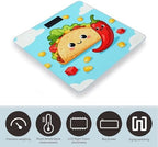 Taco Chili Peppers Body Weight Scale Accurate Stable Digital Bathroom Scale Safe Anti-Slip Home Scale with LCD Display, Anti-Slip Base & Safe Rounded Edge Design for Home Use