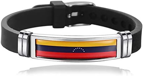 Wedarego Venezuela Flag Braided Bracelet Silicone Chain Wristband Souvenir,Fashion Handmade Bracelet For Man & Woman Special Day's Gift