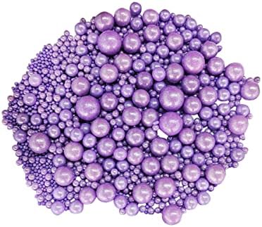 Edible Purple Sugar Pearls Candy Sprinkles 120G/ 4.23Ounce Baking Cake Sprinkles Cupcake and Cake Topper Cookie Decorations Wedding Party Valentines Halloween Christmas Supplies