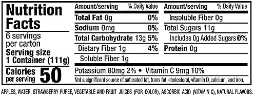 Mott's No Sugar Added Strawberry Applesauce, 3.9 Ounce Cup, 6 Count (Pack of 12)