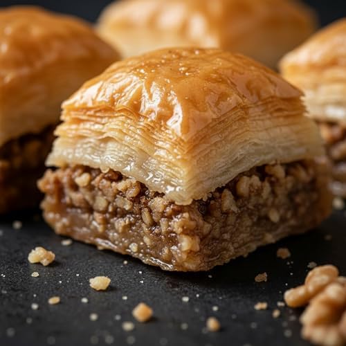Baklavacı Çelebioğulları Turkish Walnut Baklava – 500g (1.1 lb) Handmade Traditional Pastry – 26% Walnut – No Glucose Syrup – Halal – Premium Mediterranean Dessert Gift Box