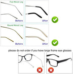 OPUGIT Eyeglass Temple End Tips Anti-Slip Replacement Temple Tube Sleeve Glasses Retainers for Thin Eyeglass 8 Pairs