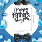 1 Pack Happy Father’s Day Cake Toppers, Glitter Cake Bunting Decor Best Dad Ever Love Father Cake Picks Party Decorations Supplies(Beard, Black)