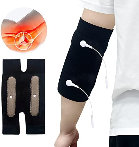Electrodes with Silver Conductive Elbow Pad Silver Fiber Electrode Elbow Brace Compatible with TENS/EMS Machine