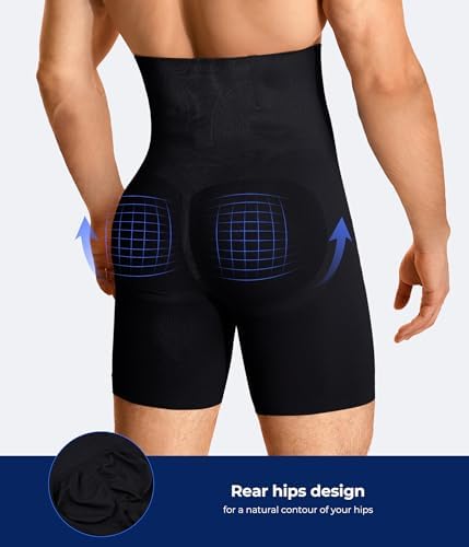 TAILONG Mens Shapewear Tummy Control Underwear Compression Shorts Slimming Body Shaper Leg Boxer Briefs