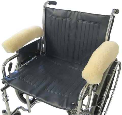 Sheepskin Ranch Sofsheep Real Sheepskin Armrest Covers for Wheelchairs & Office Chairs – Soft Cushion Arm Pads for Pressure Relief, Comfort & Support