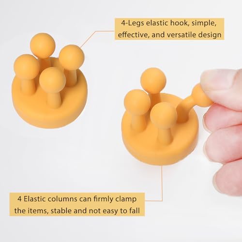 Razor Holder Shaver Hook Hanger Stand - 4Pcs Silicone Toothbrush Holders for Shower Wall Mounted Self Adhesive Cute Utility Dorm Room Bathroom Kitchen Organizer Storage Hook for Hanging Loofah Towel