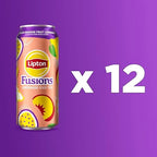 Lipton Fusions, Peach Passion Fruit Lemonade Iced Tea, 16 Fl Oz Cans (Pack of 12)
