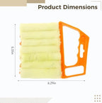 Household Cleaning Tool Yellow, 5.3 X 6.3 In / 13.5 X 16 Cm, Mini Hand-Held 7 Teeth Brush, Blinds Shutters Air Conditioner Fan Cleaner, Window Duster