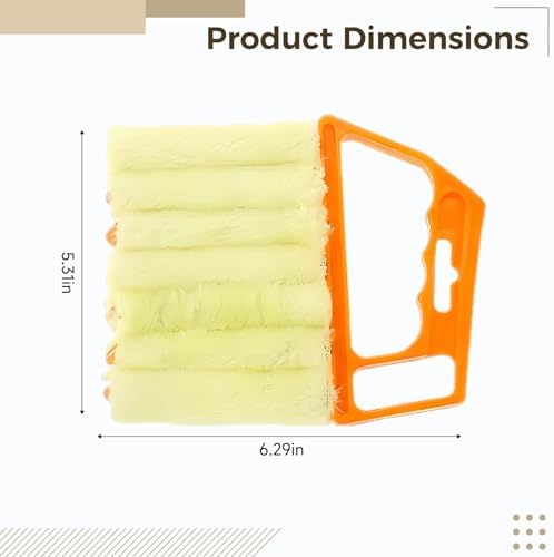 Household Cleaning Tool Yellow, 5.3 X 6.3 In / 13.5 X 16 Cm, Mini Hand-Held 7 Teeth Brush, Blinds Shutters Air Conditioner Fan Cleaner, Window Duster
