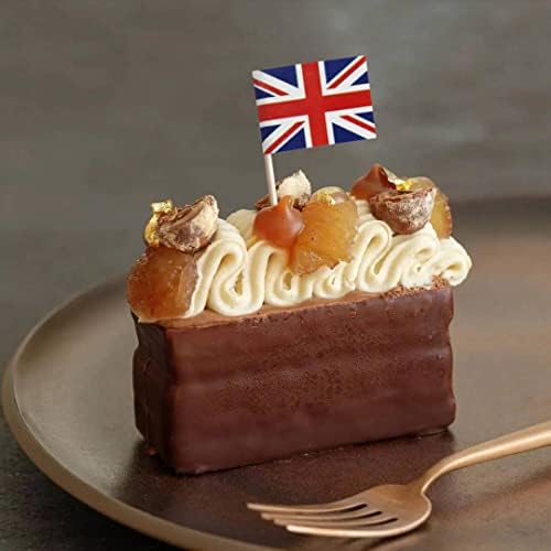 100 Pack United Kingdom Flag British Toothpick Flags, Cocktail Picks Mini Stick Cupcake Toppers Country Picks Party Decoration Celebration Cocktail Food Bar Cake Flags (United Kingdom)