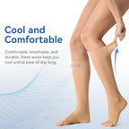 3 Pairs Open Toe Support Socks for Women Knee High Stockings 40D Nylons