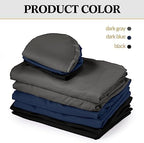Kinlop 3 Sets Microfiber Massage Table Sheet Set 3 Colors 3 Piece Set Includes Massage Flat Sheet Fitted Sheet and Massage Face Rest Cover Stain Wrinkle-Resistant(Black, Dark Gray, Navy)