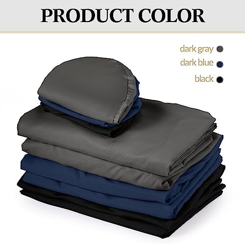 Kinlop 3 Sets Microfiber Massage Table Sheet Set 3 Colors 3 Piece Set Includes Massage Flat Sheet Fitted Sheet and Massage Face Rest Cover Stain Wrinkle-Resistant(Black, Dark Gray, Navy)