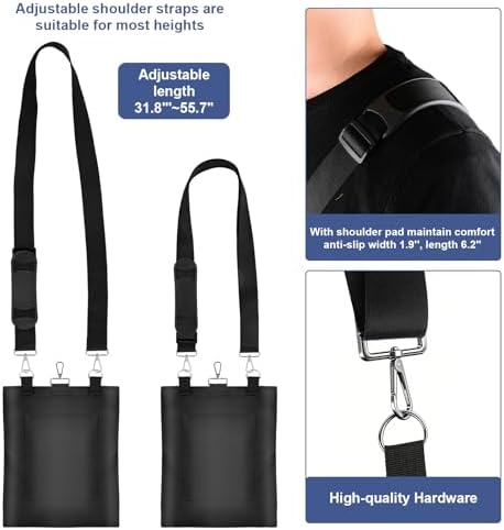 Catheter Bag Holder, Urine Drainage Bag Holder, Zipper Pipe Sleeve & Adjustable Strap, for Urostomy Privacy & Dignity, Straps for Wheelchair, Walker & Bed, Men & Women (Black)