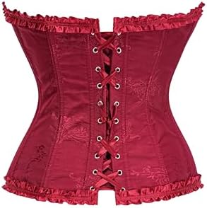 Corset Tops for Women,Bustier Shapewear Lingerie,Lace Tied Renaissance Overbust Corset Push Up Bodysuit