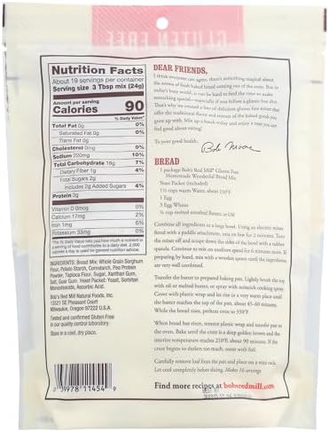Bob's Red Mill Gluten Free Homemade Wonderful Bread Mix, 16oz (Pack of 1) - Gluten Free, Kosher