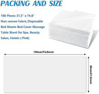 Disposable Massage Table Sheets, 100 PCS 31.5" x 74.8" Non Woven Fabric Disposable Spa Bed Sheets Cover for Massage, Beauty Salon, Tattoo, Hotels White
