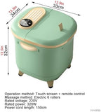 YVYKFZD Foot Spa Bath Massager, Portable Foot Bath Basin, Foot Soak Tub with Lid, Heat, Temperature Control, Red Light, Jets, for Relaxation and Stress Relief (Color : Green)
