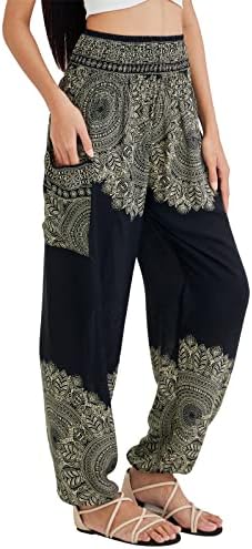 Joob Joob Boho Pants for Women - Hippie Harem Pants Women - Womens Yoga Pants – Comfy Bohemian Flowy Hippie Clothes