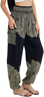 Joob Joob Boho Pants for Women - Hippie Harem Pants Women - Womens Yoga Pants – Comfy Bohemian Flowy Hippie Clothes