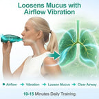 Breathing Exercise Device, Non-Measuring Exerciser & Portable Lung Exerciser with Adjustable Resistance Flutter Valve, Respiratory Muscle Trainer for Mucus Clearance & Better Breathing