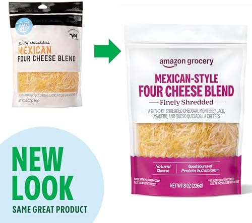 Amazon Grocery, Mexican-Style Four Cheese Blend, 8 Oz