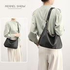 NIUEIMEE ZHOU Hobo Bags for Women Foldable Vegan Leather Shoulder Handbag Slouchy Tote Crossbody Purses