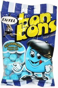 Eiffel Bon Bons Variety 5 Pack, 4 Ounce Each (Pack of 5) Caramel, Blue Raspberry, Cherry & Strawberry, Chewy Candy Snack, The Hampton Popcorn & Candy Company