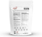 Hearthy Foods Beef Gelatin Powder Unflavored Gelatin Powder for Women and Men | Keto and Paleo Friendly Pure Protein Type 1 & 3, Grass-Fed Halal Certified, Non-GMO, Kosher Gelatin | 16 oz. 454g