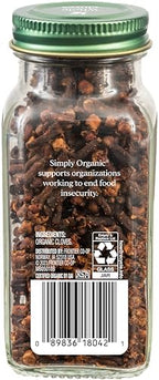 Simply Organic Whole Cloves, 2.05 Ounce Jar, Hand-Selected, Intensely Aromatic & Richly Flavored, Non GMO, Non ETO