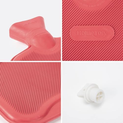HomeTop Premium Classic Rubber Hot or Cold Water Bottle with Cute Stuffed Bear Cover