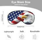 Bald Eagle Eye Mask Sleeping Mask American Flags Striped Stars Sleep Masks Silky Soft Eye Cover for Women Men Shading Blindfold for Air Travel Sleeping