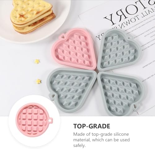 3pcs Silicone Waffle and Cake Mold Set DIY Baking Tool, Heart, and Square Shapes Non-stick Food-grade Silicone for Home Kitchen Dessert Baking Random Color