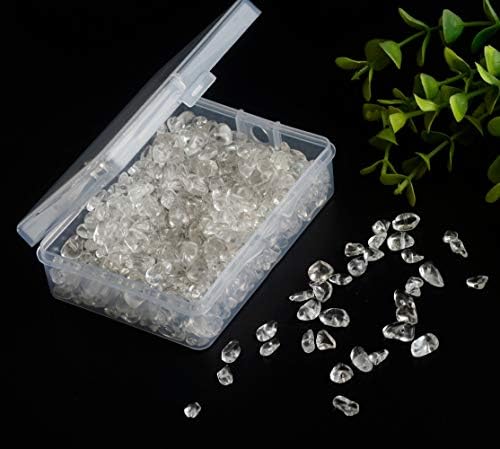 Natural Chip Stone Beads Crystal Quartz 5-8mm About 400 Pieces Irregular Gemstones Healing Crystal Loose Rocks Bead Hole Drilled DIY for Bracelet Jewelry Making Crafting (5-8mm, Clear Crystal Quartz)