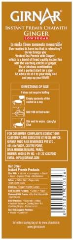 Girnar Instant Chai (Tea) Premix With Ginger Unsweetened, 10 Sachet Pack