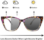 Photochromic progressive Multifocus Reading Glasses for Women Anti Blue Light Computer Readers UV400 Sunglasses