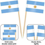 AhfuLife Argentina Flag Toothpick, 100 Pcs Argentina Cocktail Picks, Argentine Cupcake Toppers for Soccer Party Decorations National Day Decorations